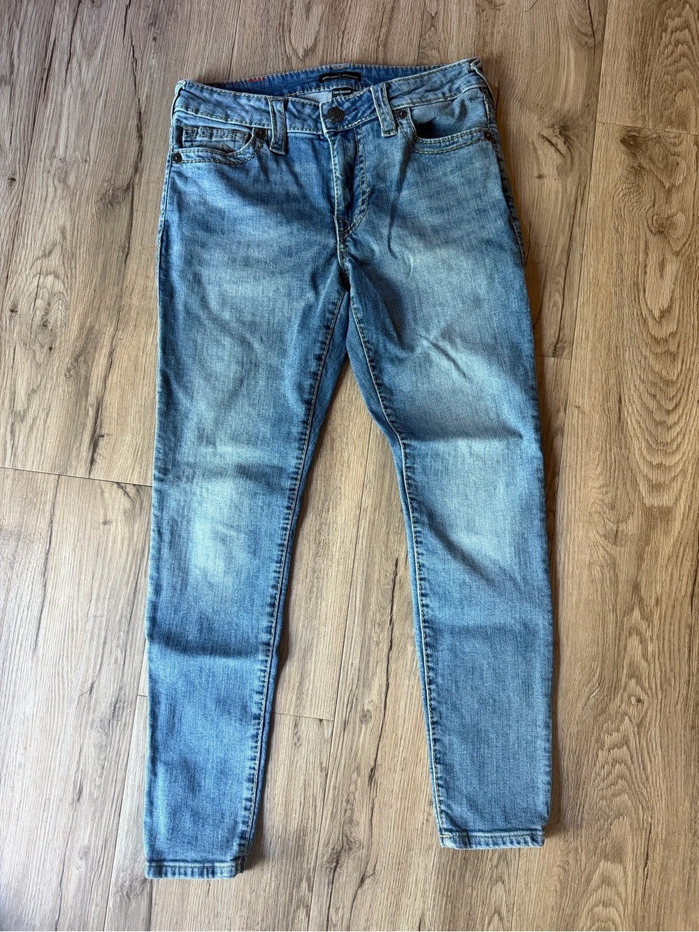 True Religion Jennie Curvy Mid Rise Skinny Jeans Women's 27 Blue
